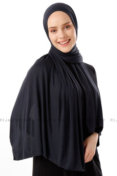 Neylan - Hijab Bleu Marin Foncé Basique En Jersey