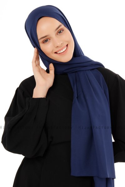Esra - Hijab Chiffon Bleu Marin