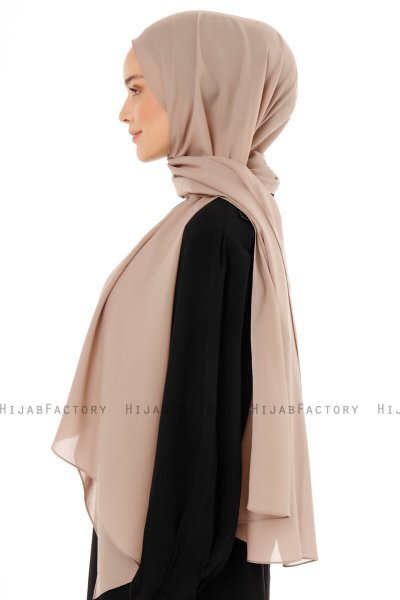 Esra - Hijab Chiffon Taupe Clair
