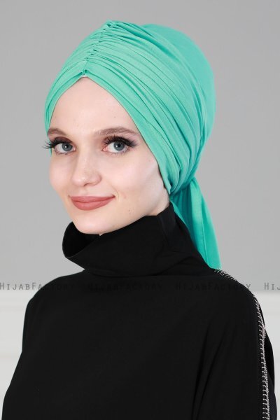 Amy - Turban En Coton Turquoise - Ayse Turban