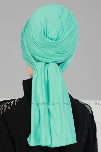 Amy - Turban En Coton Turquoise - Ayse Turban