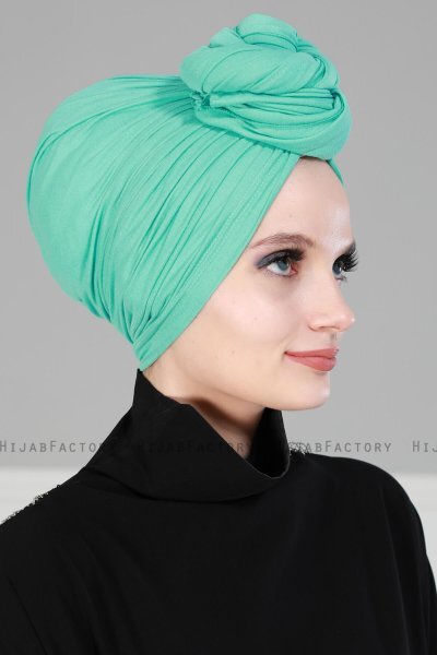 Amy - Turban En Coton Turquoise - Ayse Turban