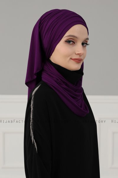Amy - Turban En Coton Violet - Ayse Turban