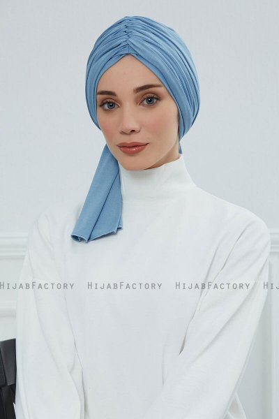 Amy - Turban En Coton Sky Blue
