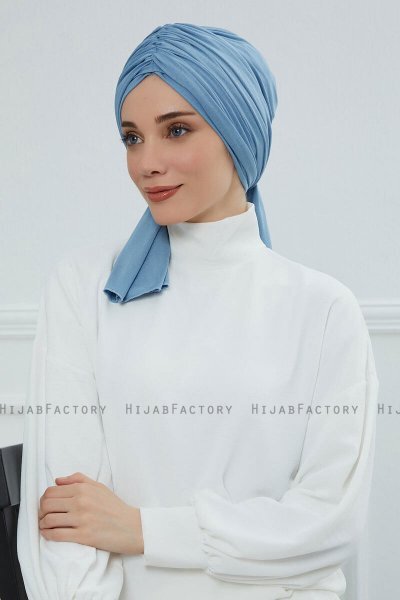 Amy - Turban En Coton Sky Blue