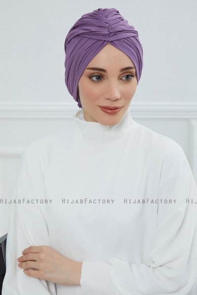 Amy - Turban En Coton Violet