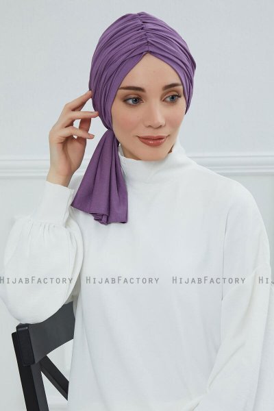 Amy - Turban En Coton Violet