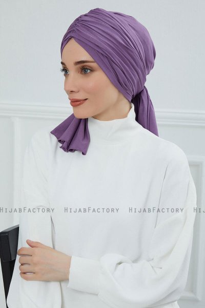 Amy - Turban En Coton Violet