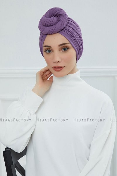 Amy - Turban En Coton Violet
