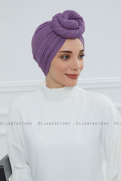 Amy - Turban En Coton Violet
