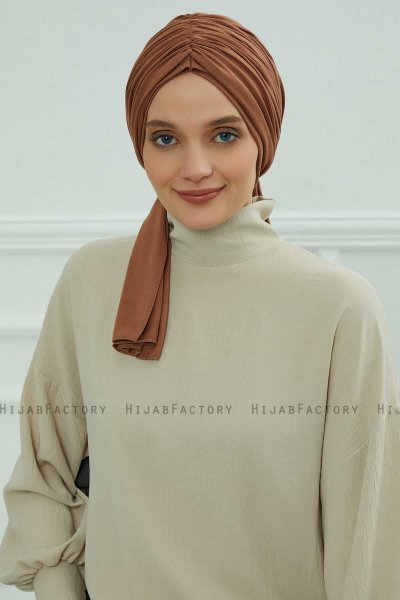 Amy - Turban En Coton Caramel