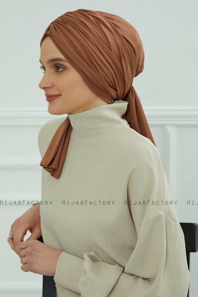 Amy - Turban En Coton Caramel