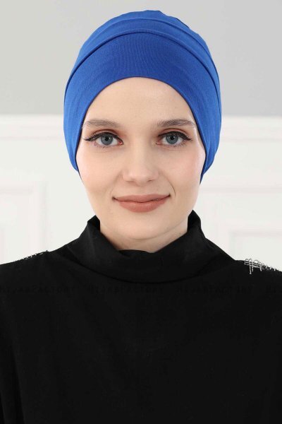 Stella - Turban En Coton Bleu