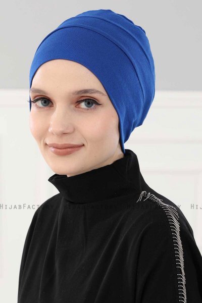 Stella - Turban En Coton Bleu