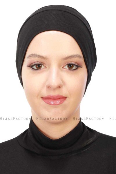 Stella - Turban En Coton Noir
