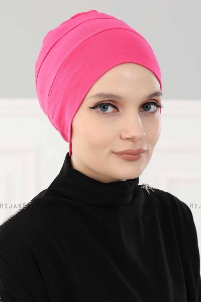 Stella - Turban En Coton Fuchsia