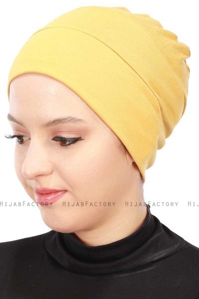 Stella - Turban En Coton Moutarde