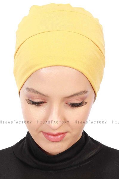 Stella - Turban En Coton Moutarde