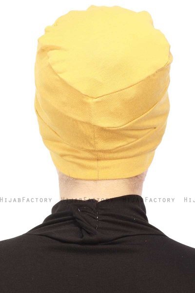 Stella - Turban En Coton Moutarde