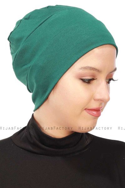 Stella - Turban En Coton Vert Foncé