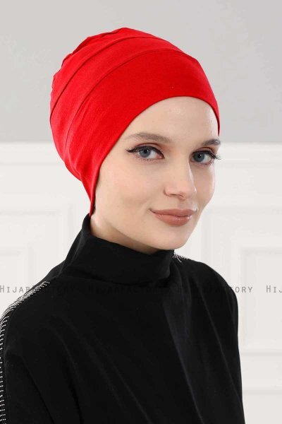 Stella - Turban En Coton Rouge