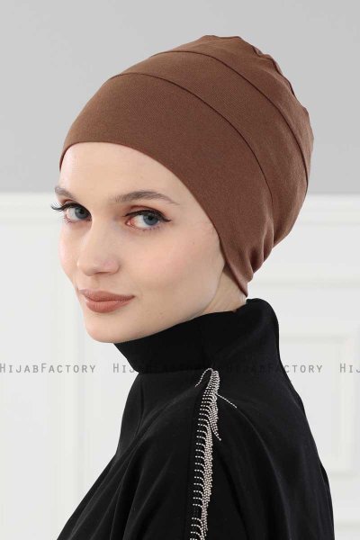 Stella - Turban En Coton Caramel