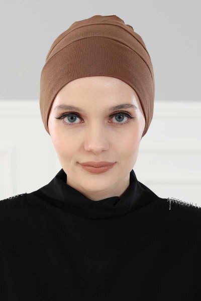 Stella - Turban En Coton Caramel