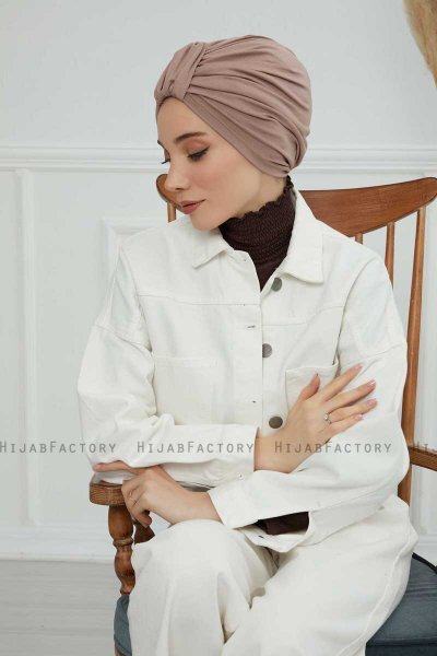Laura - Turban En Coton Taupe