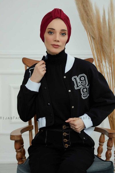 Laura - Turban En Coton Bordeaux