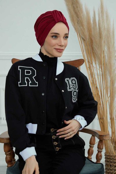 Laura - Turban En Coton Bordeaux