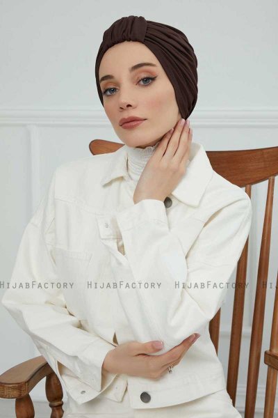 Laura - Turban En Coton Marron