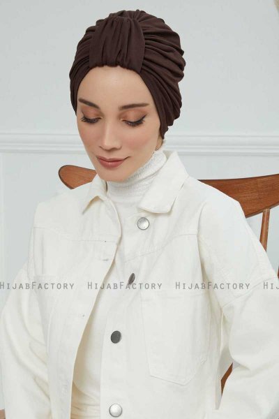 Laura - Turban En Coton Marron