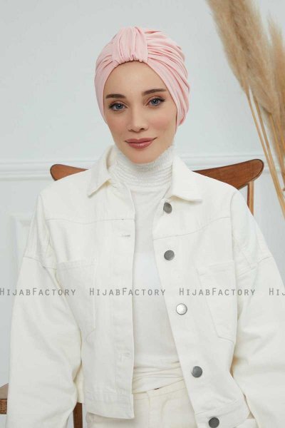 Laura - Turban En Coton Vieux Rose