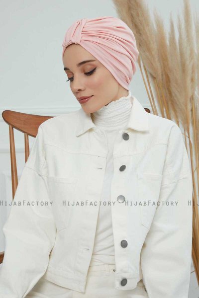 Laura - Turban En Coton Vieux Rose