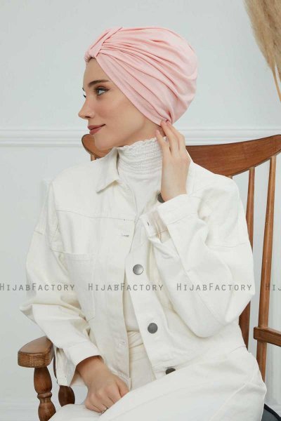 Laura - Turban En Coton Vieux Rose