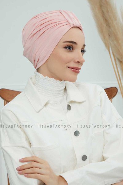 Laura - Turban En Coton Vieux Rose