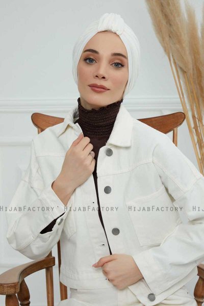 Laura - Turban En Coton Crème