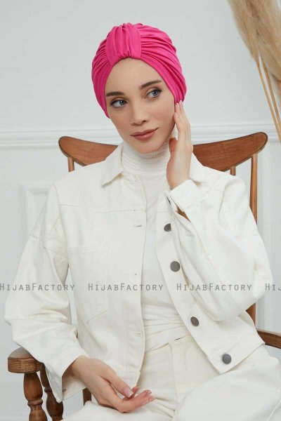 Laura - Turban En Coton Fuchsia