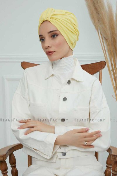 Laura - Turban En Coton Jaune