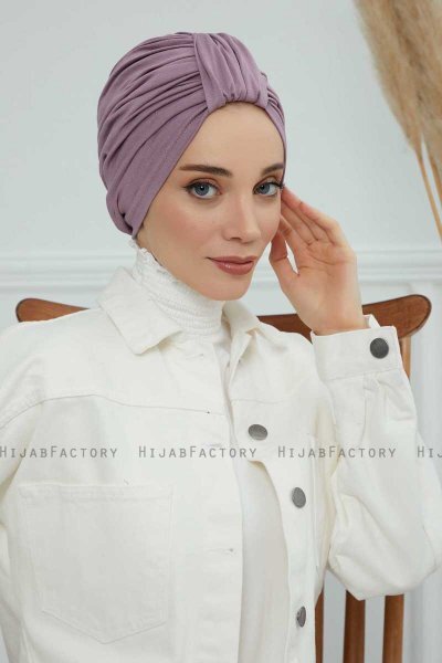 Laura - Turban En Coton Lilac