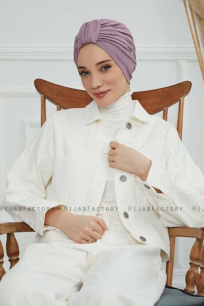 Laura - Turban En Coton Lilac
