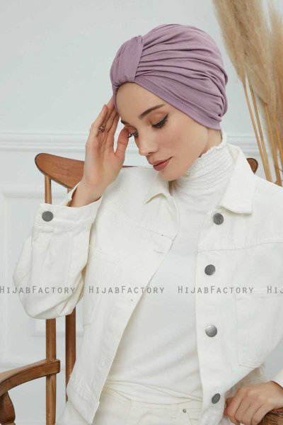 Laura - Turban En Coton Lilac