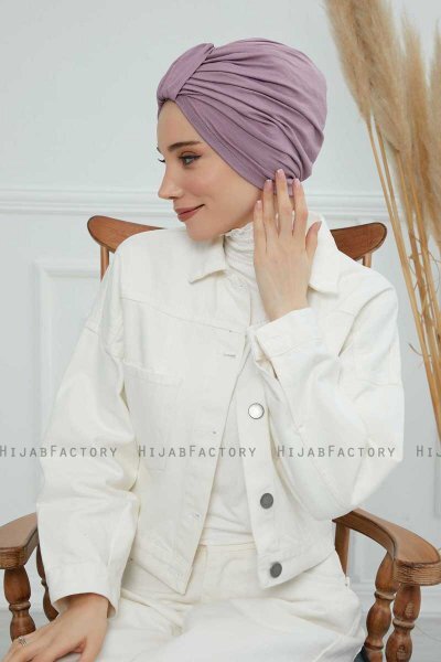 Laura - Turban En Coton Lilac