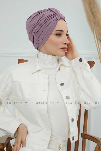 Laura - Turban En Coton Lilac