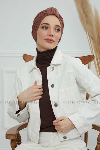 Laura - Turban En Coton Caramel