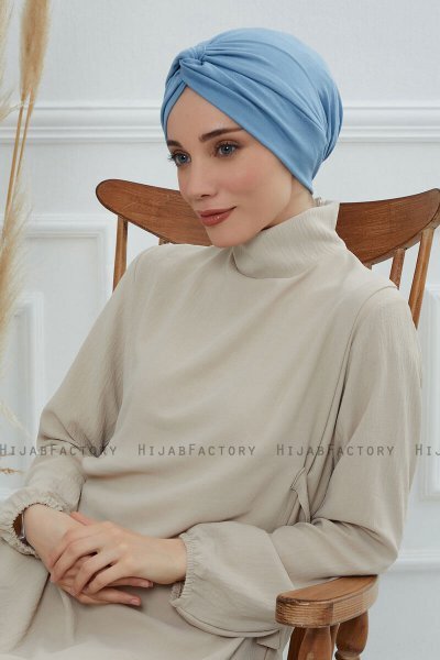 Astrid - Turban En Coton Sky Blue