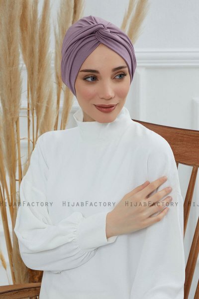 Astrid - Turban En Coton Lilac