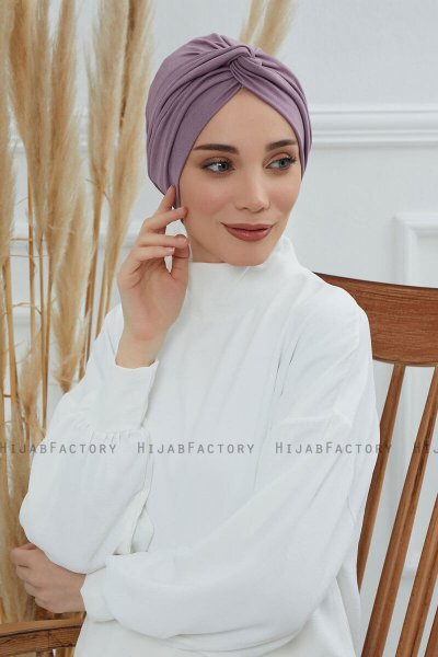 Astrid - Turban En Coton Lilac