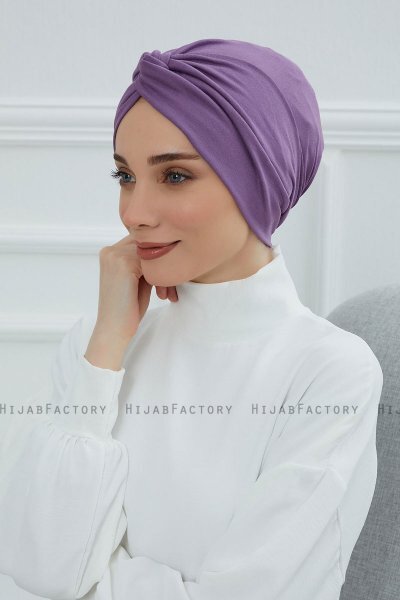 Astrid - Turban En Coton Violet