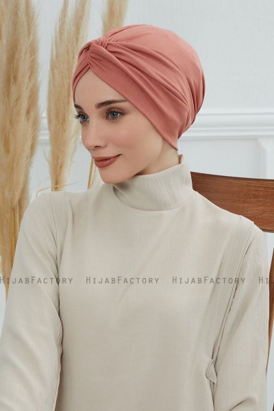 Astrid - Turban En Coton Saumon